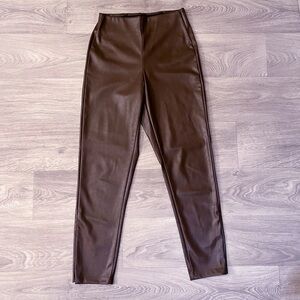 Old Navy Leggings Womens Size 2 Dark Taupe Extra High-Waisted Faux-Leather Chic